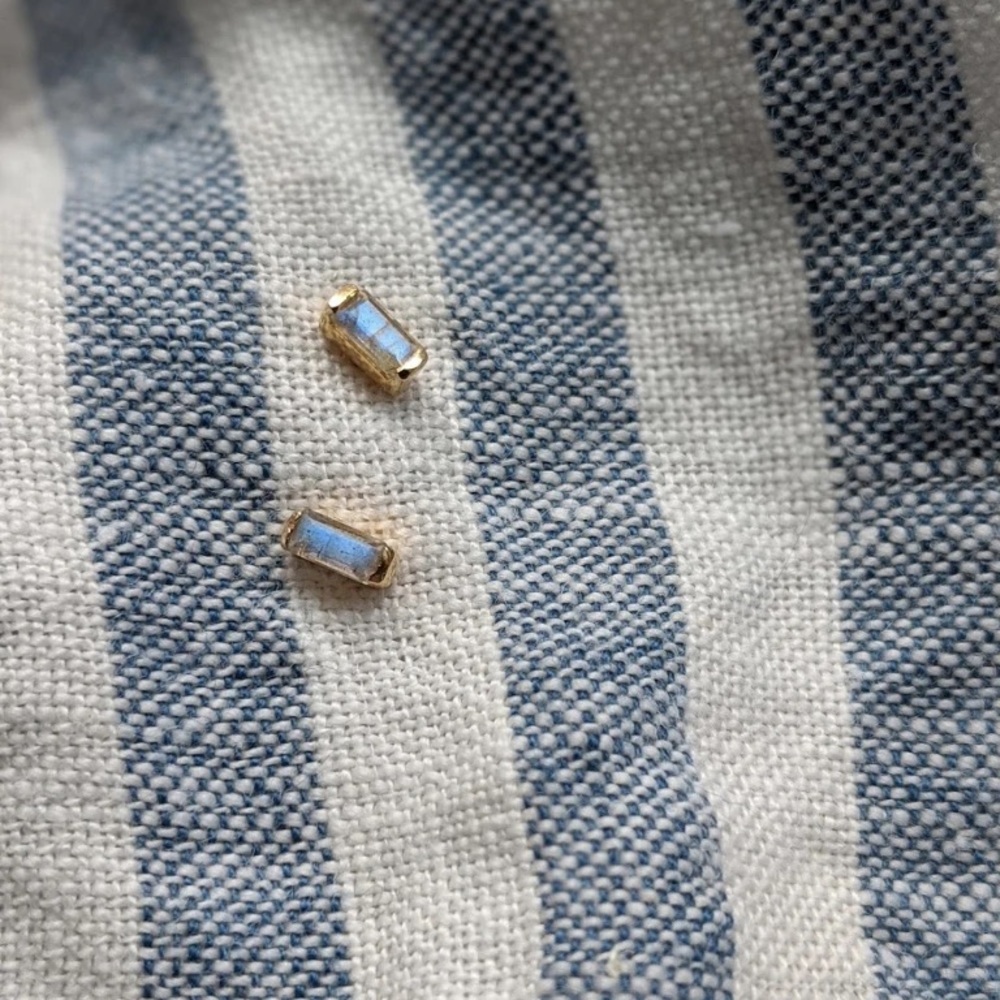 Little Gold labradorite vesper studs